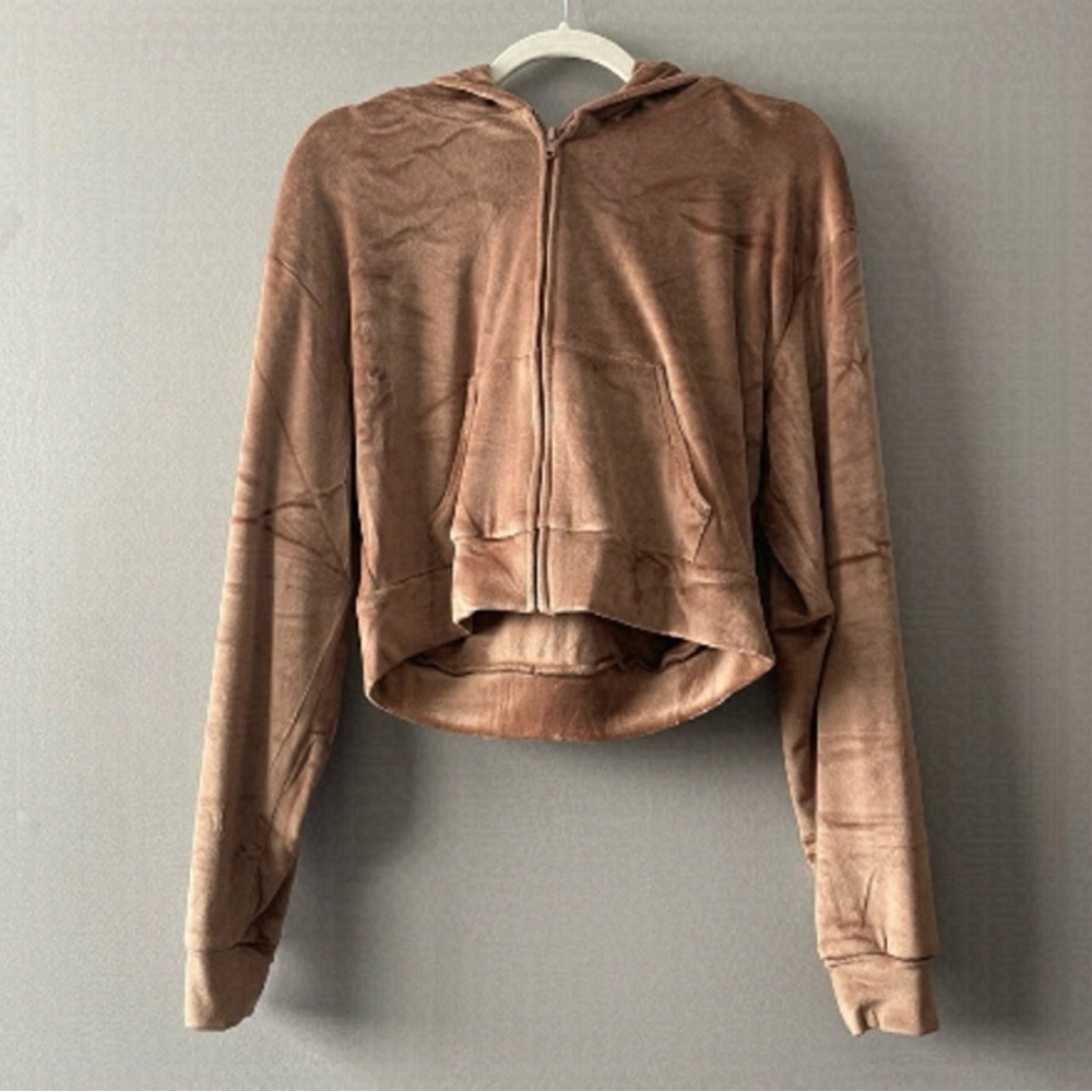 Tan Cropped Hoodie